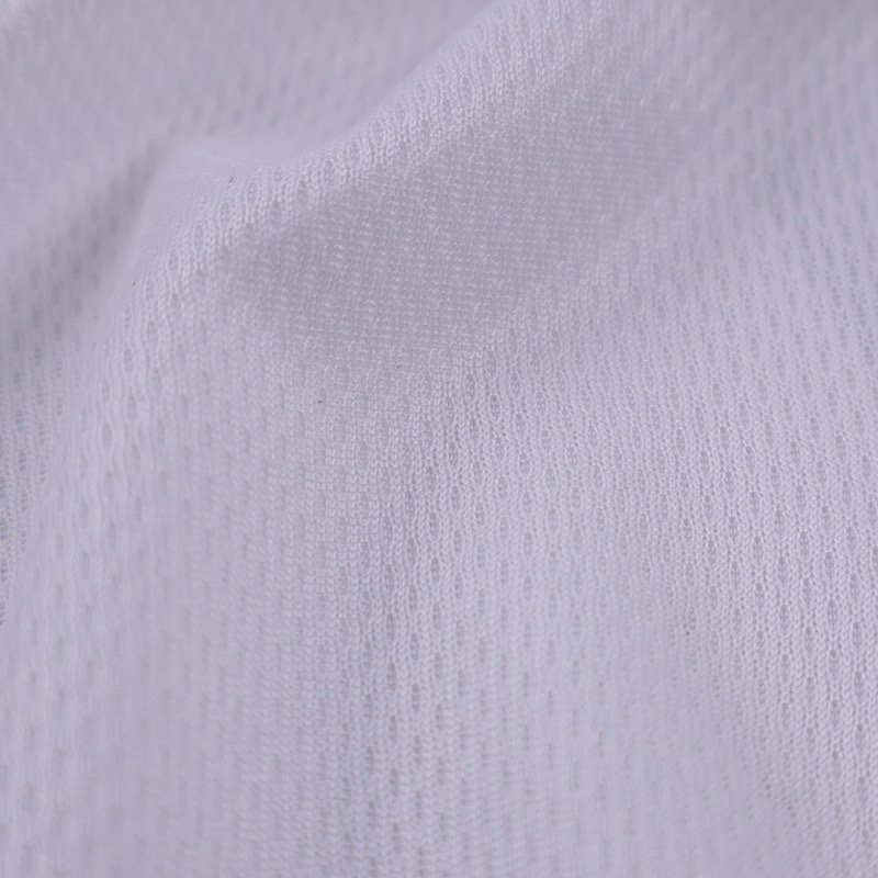 stock lot 75D/72F eyelet mesh football jersey fabric 100%polyester white bird eye mesh fabric for sublimation print