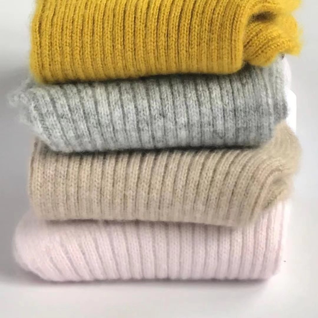 luxury ladies winter warmest ribbed 100% pure cashmere blend merino wool bed sleeping lounge socks for women adults