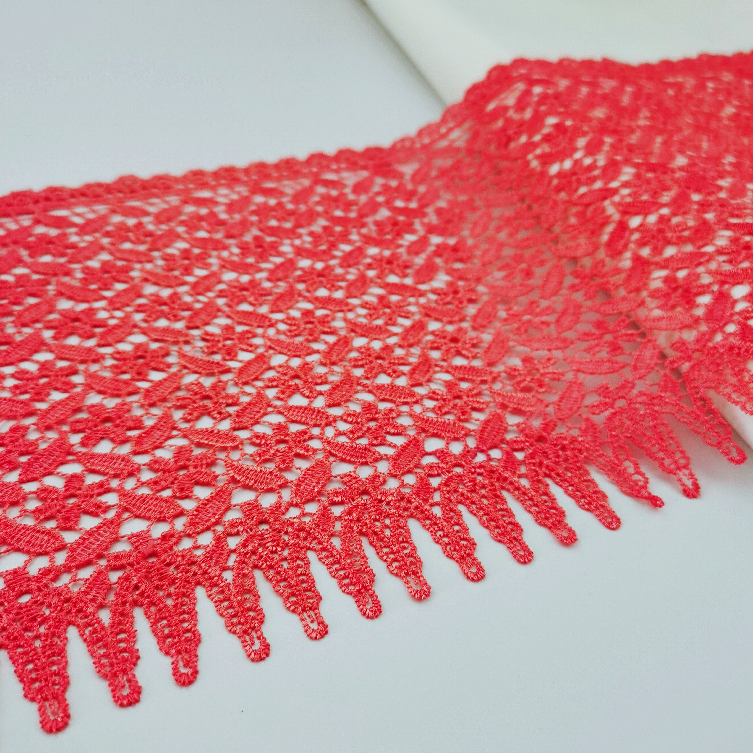 High quality milk silk lace polyester chemical lace trim guipure border lace trim for accessories
