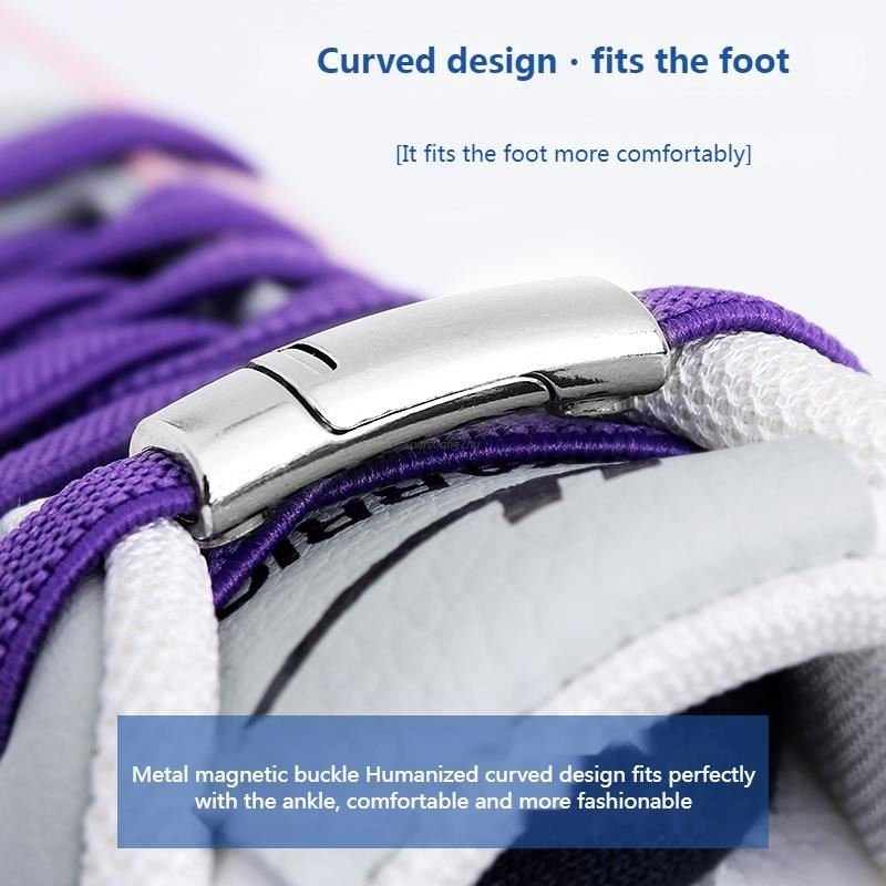 Magnetic Lock Shoelaces Without Ties Elastic Laces Sneakers No Tie Shoe Laces Kids Adult 8mm Width Flat Shoelace
