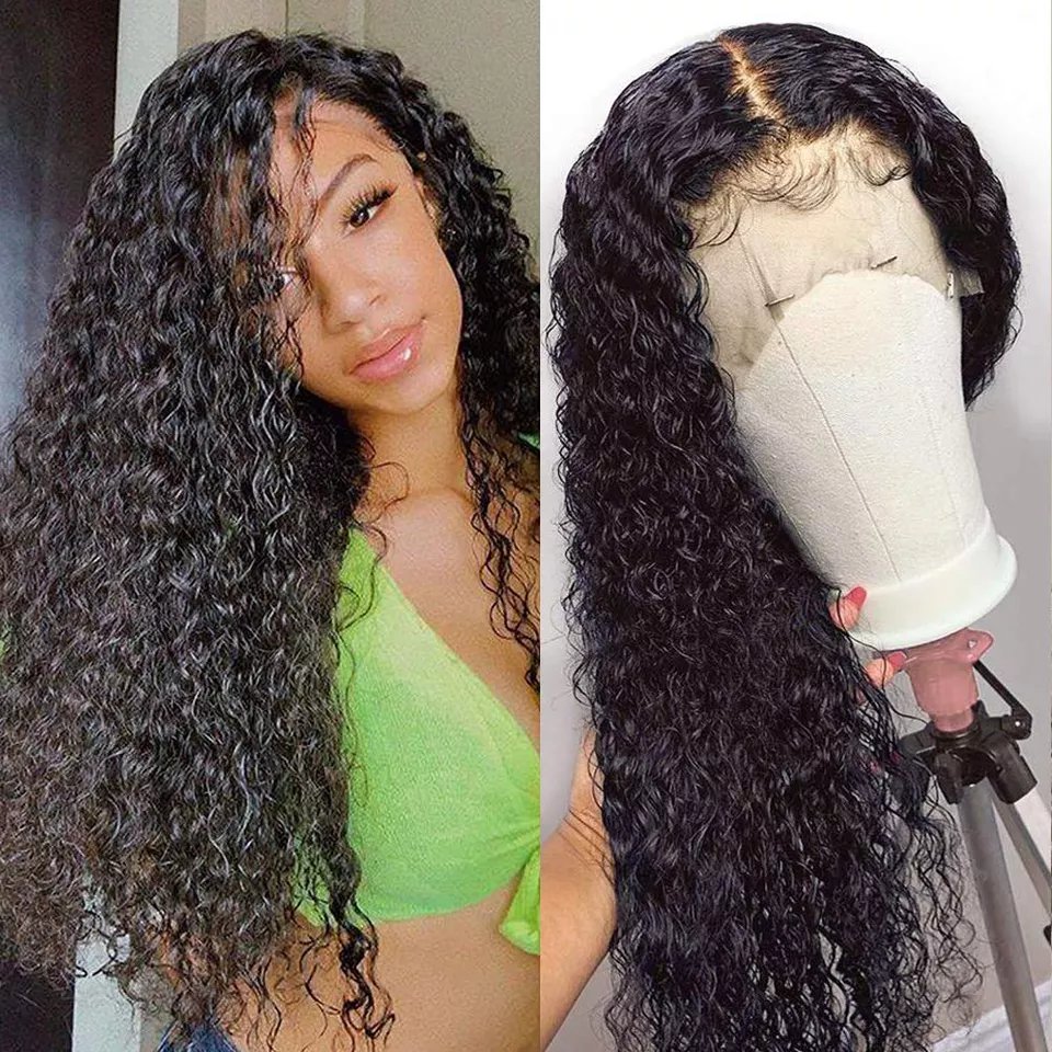 Wholesale Cheap Raw Indian Virgin Kinky Curly Human Hair Hd Full Lace Frontal Wig Natural Human Hair Transparent Lace Front Wig