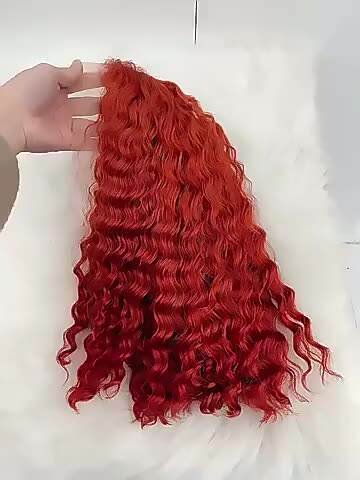 Transparent Lace Remy human hair from Vietnam Renewable Wigs Wholesale Vietnamese HumanHair Color Orange Deep Wave BobExtensions