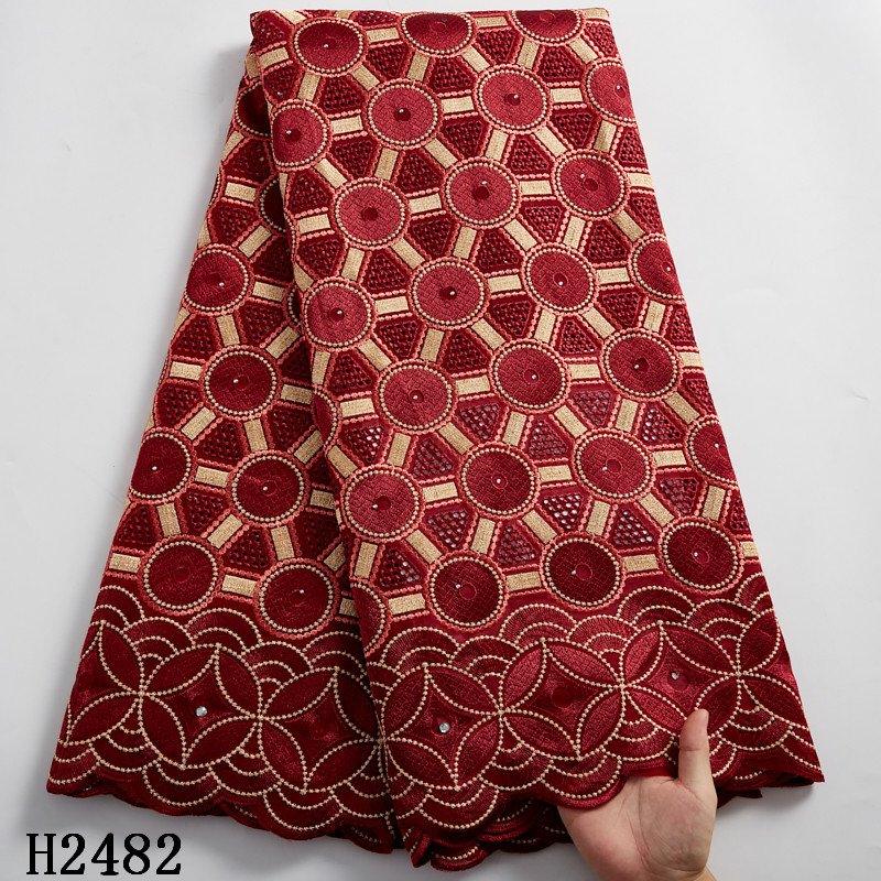 2482 Wholesale Purple Swiss Voile Lace Fabric African Cord Lace Embroidery Cotton Lace For Wedding Dress