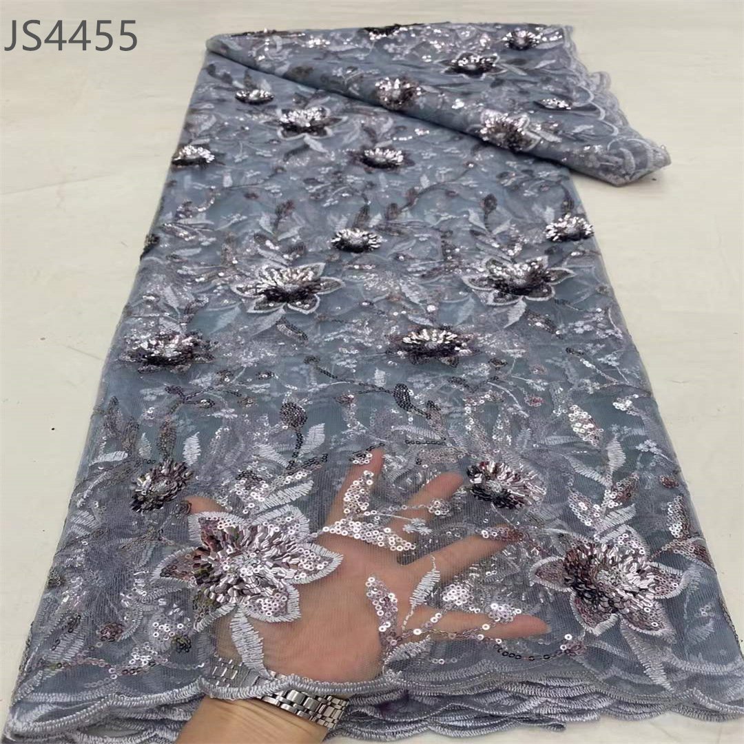 Chinese vintage style High Quality handmade embroidered elegant lace fabric for wedding dress