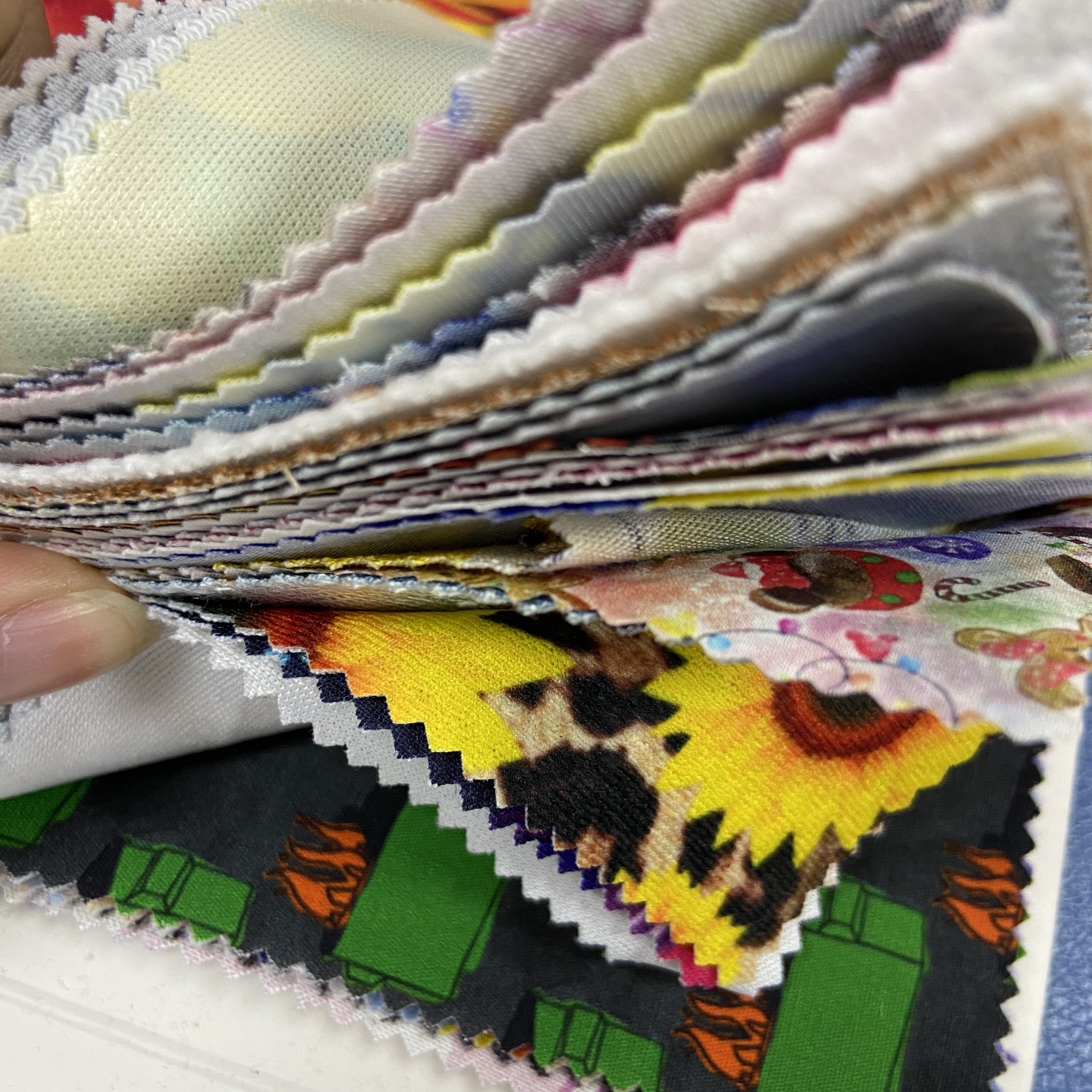 Useful Wholesale Custom Print Cotton Elastic Rib French Terry Single Jersey Fabric Sample Pack