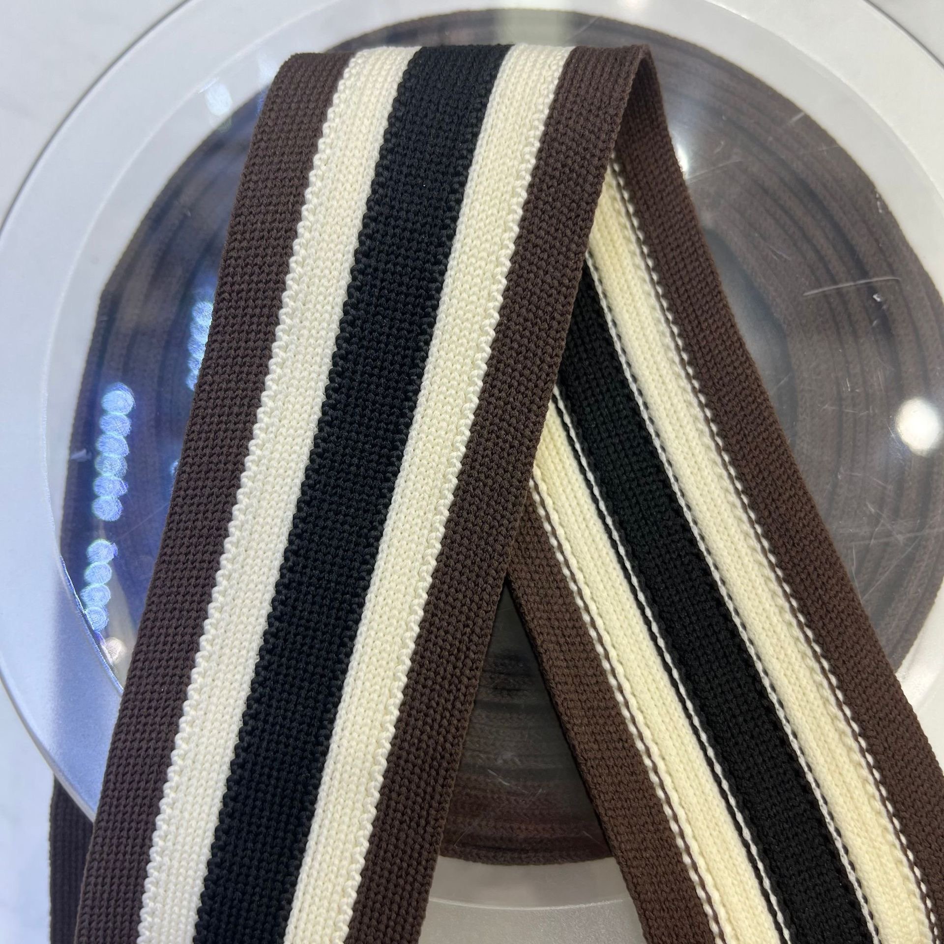 Slight Elasticity New Style In Stock Colored Elastic Tape Knitting rib Striped Webbing for Clothing Decorative