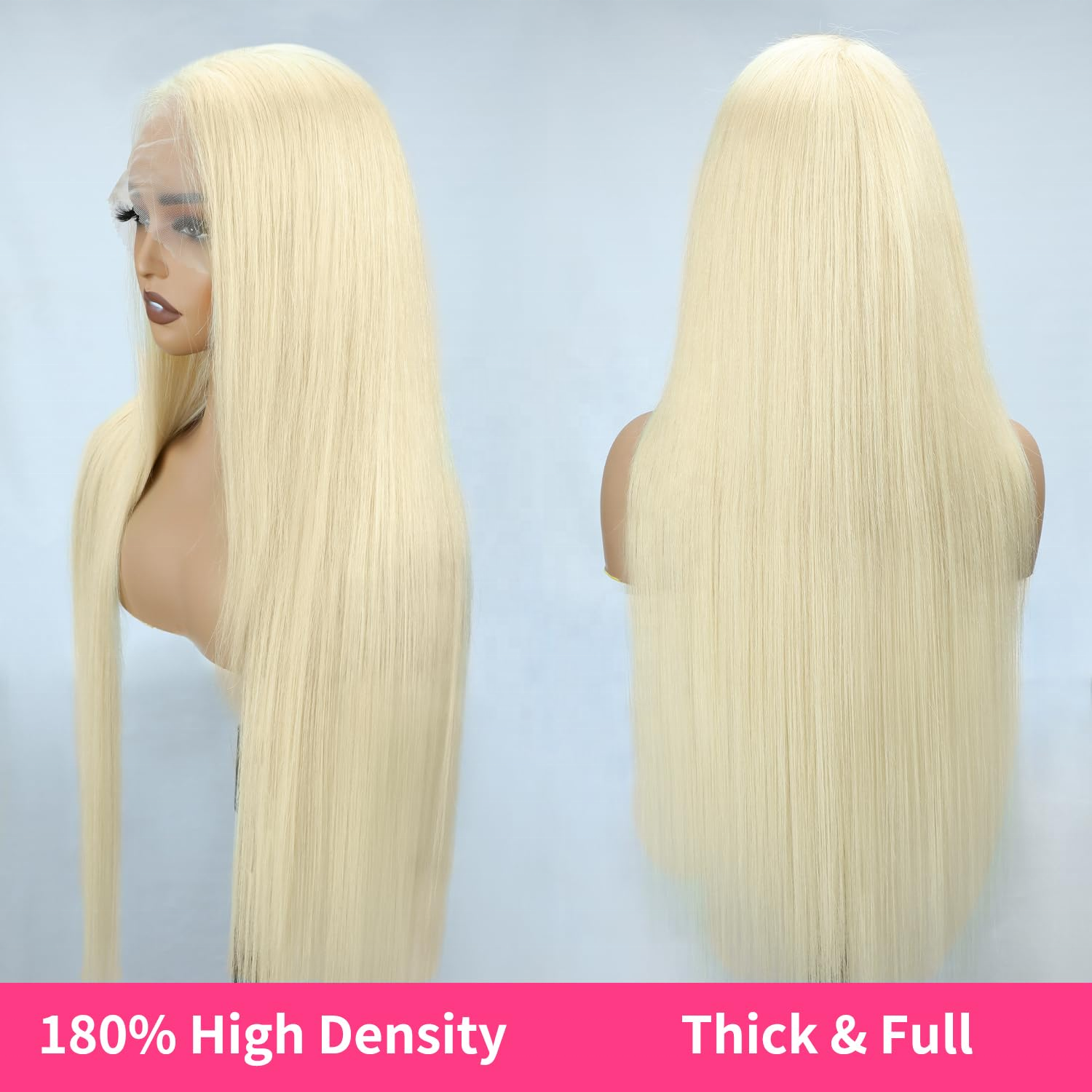 13x4 HD Transparent Swiss Lace Frontal Pre Plucked 180% 200% 250% Straight Wave 613# Blonde Color Wig For European Women