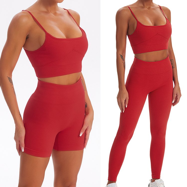 Custom Logo Women Gym Seamless Sports Bra Fitness Leggings Set Workout Gym Wear Soft Stretchy 4 Pieces Ribbed Seamless Yoga Set