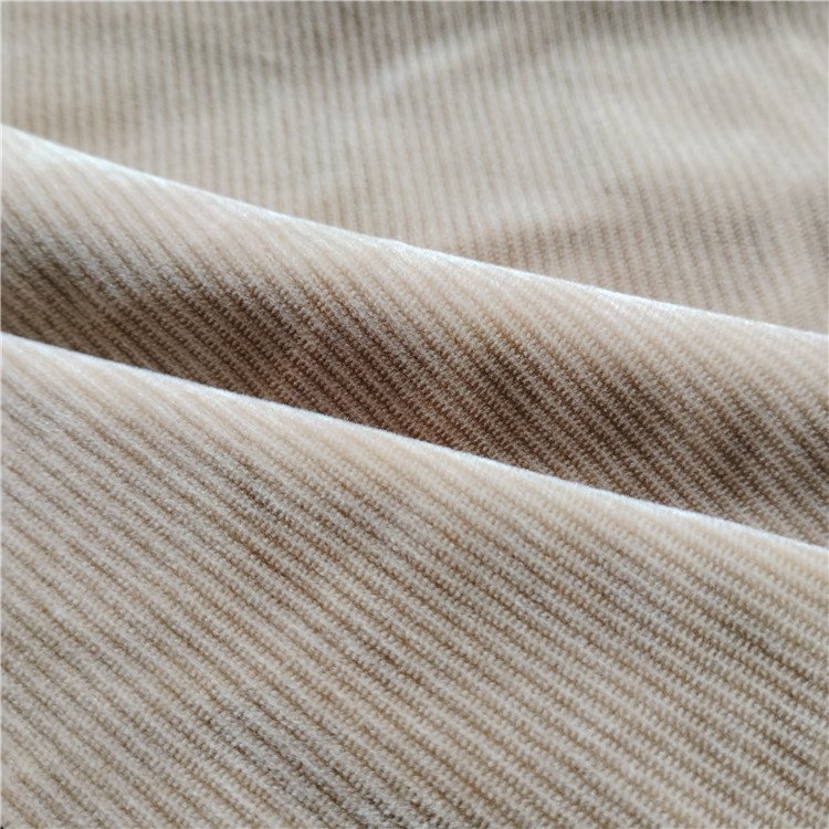 Best Sell Brush super soft Polyester spandex warp Knit Rib Stripe Velvet Fabric for Trousers garment
