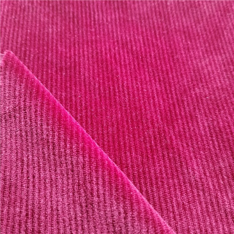 Best Sell Brush super soft Polyester spandex warp Knit Rib Stripe Velvet Fabric for Trousers garment