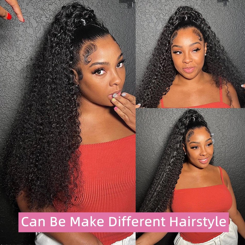 13x4 Natural Hair HD Lace Frontal Wig HD Peruvian 360 Human Hair Wigs For Women GS Deep Curly Virgin Hair HD Lace 360 Lace Wigs