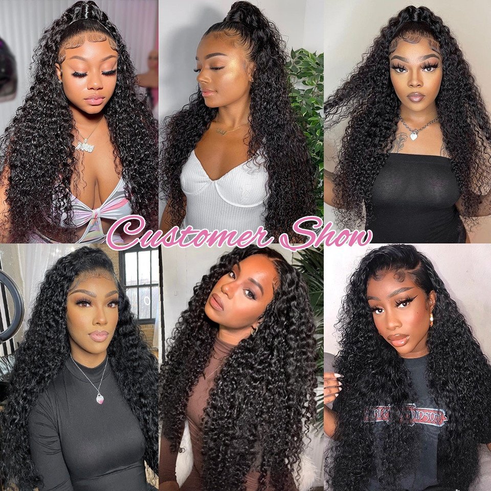 13x4 Natural Hair HD Lace Frontal Wig HD Peruvian 360 Human Hair Wigs For Women GS Deep Curly Virgin Hair HD Lace 360 Lace Wigs