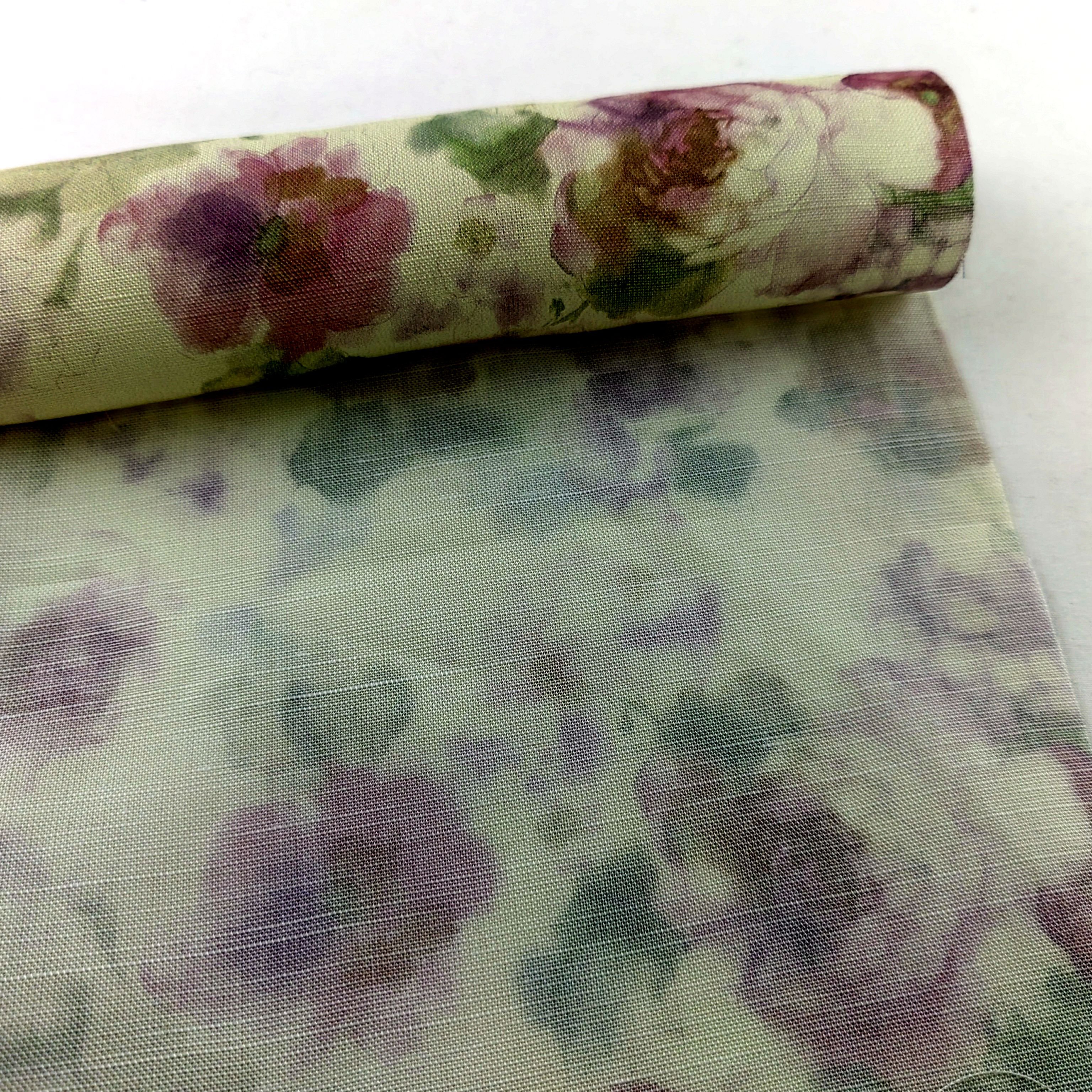 Customized pattern 78gsm Direct Injection Digital Printing 42S 100% Ramie Fabric for Dresses