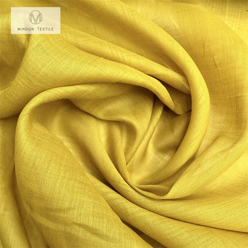 Mindun Fast Dispatch Wholesale 60gsm Natural 100 Ramie Wrinkled Linen Fabric Exporter