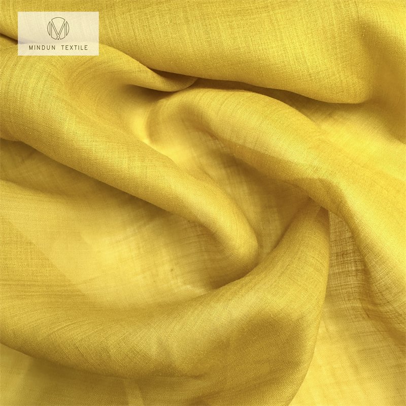 Mindun Fast Dispatch Wholesale 60gsm Natural 100 Ramie Wrinkled Linen Fabric Exporter