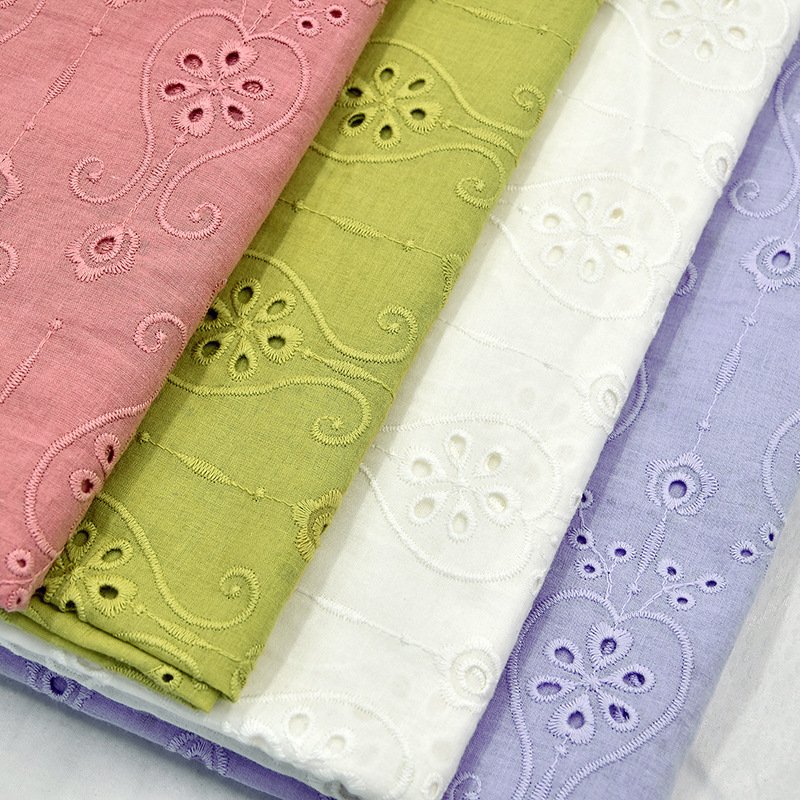 white cotton lace embroidery fabric plain white cotton fabric