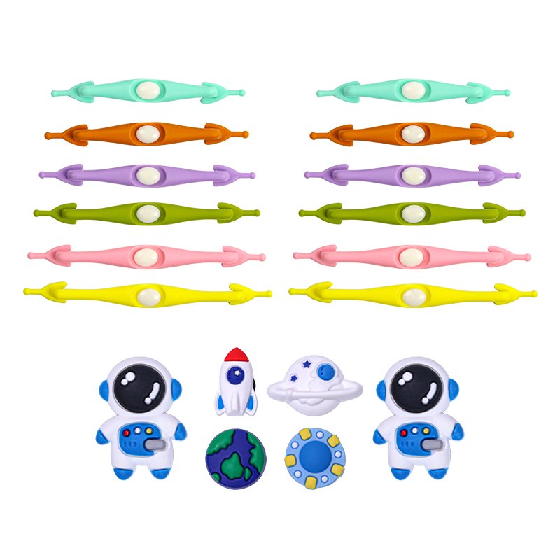 New Arrival No Tie Shoelace Elastic With Cartoon Diy Charms Shoe Laces Silicon Shoelaces Decorative for Kids Shoestrings