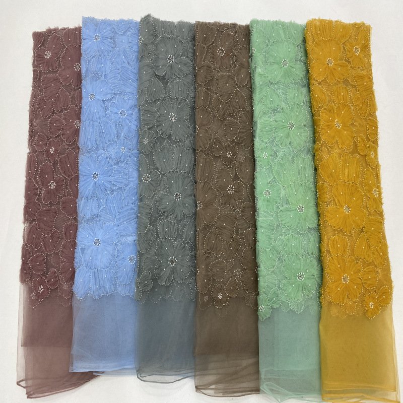 120cm width Wedding Party Dress Embroidery White Tulle Chantilly Lace Bridal Dress Making Fabric Eyelash Floral Lace Textile