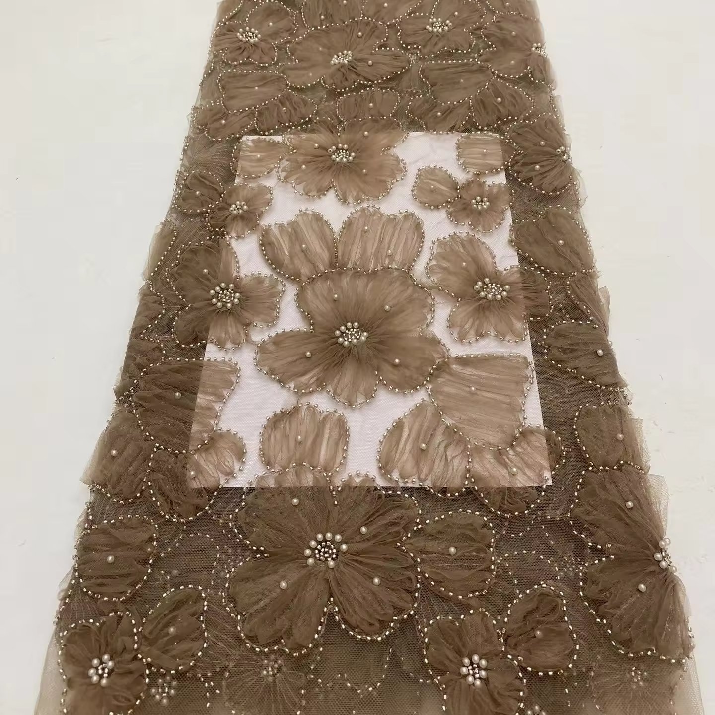 120cm width Wedding Party Dress Embroidery White Tulle Chantilly Lace Bridal Dress Making Fabric Eyelash Floral Lace Textile