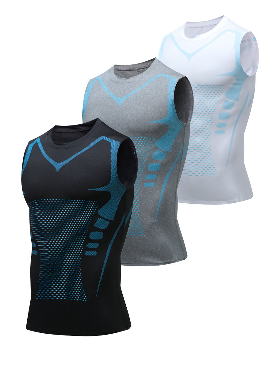 Tank top vest Solid color fashionable sleeveless shaping sexy tight fitting sport ribbed mens gym tank top custom logo