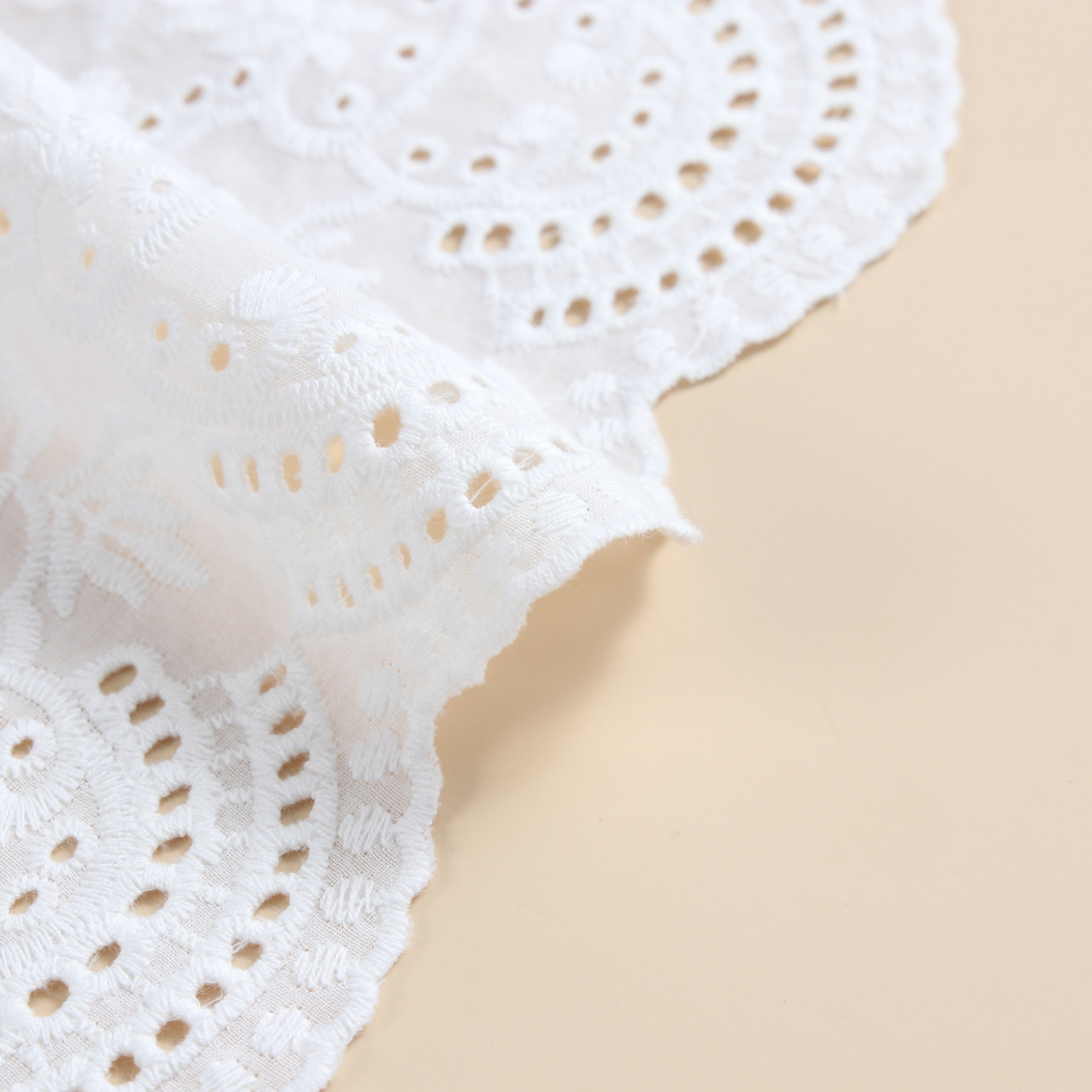 Factory Embroidery Lace Fabric Embroidered Lace Fabric Polyester white embroidery lace trim for Dress