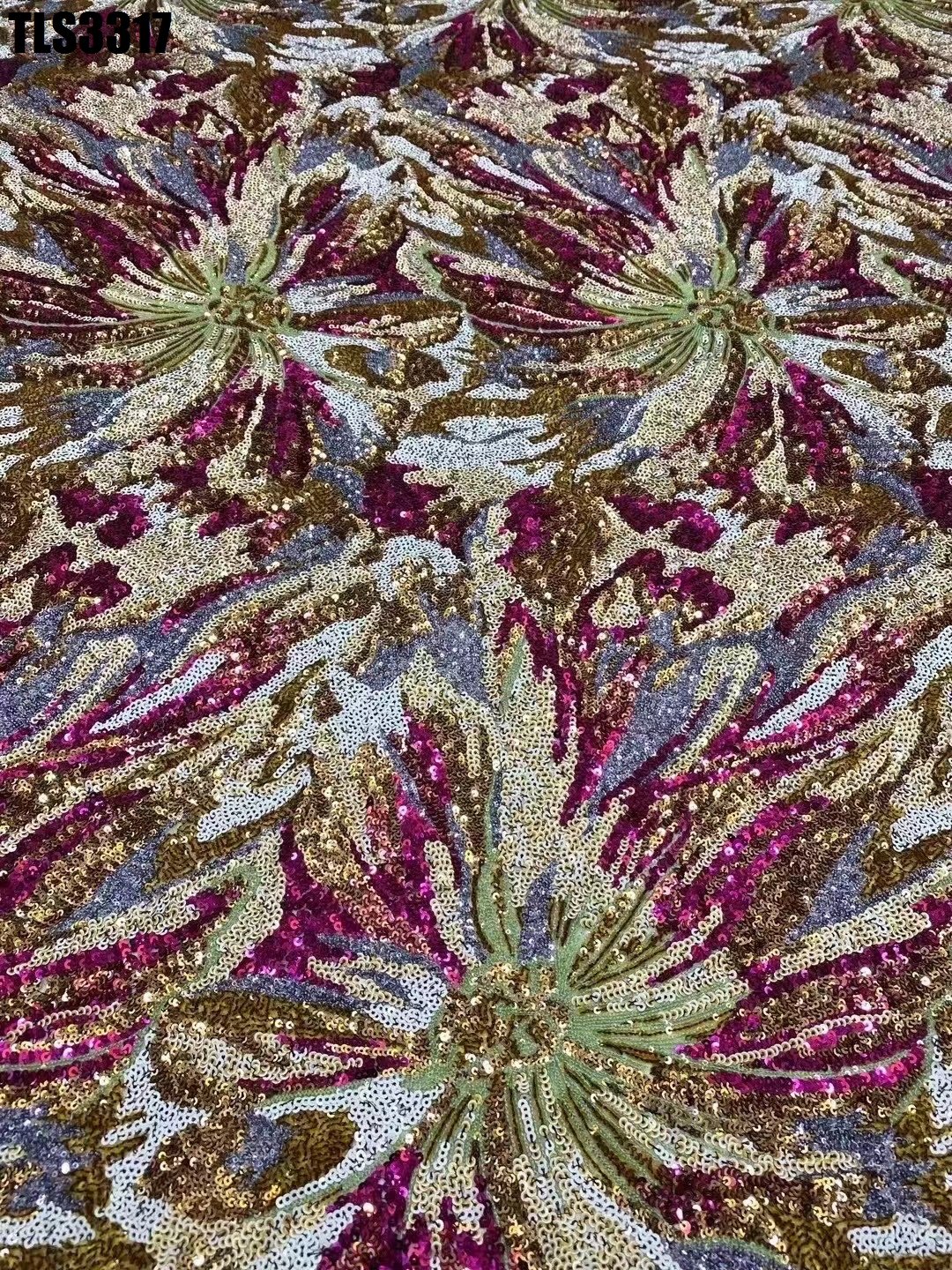 french lace Manufacturer African Sequins Embroidery Mesh Fabric Luxury Chantilly Lace Fabric With Sequins For Nigeria Orders