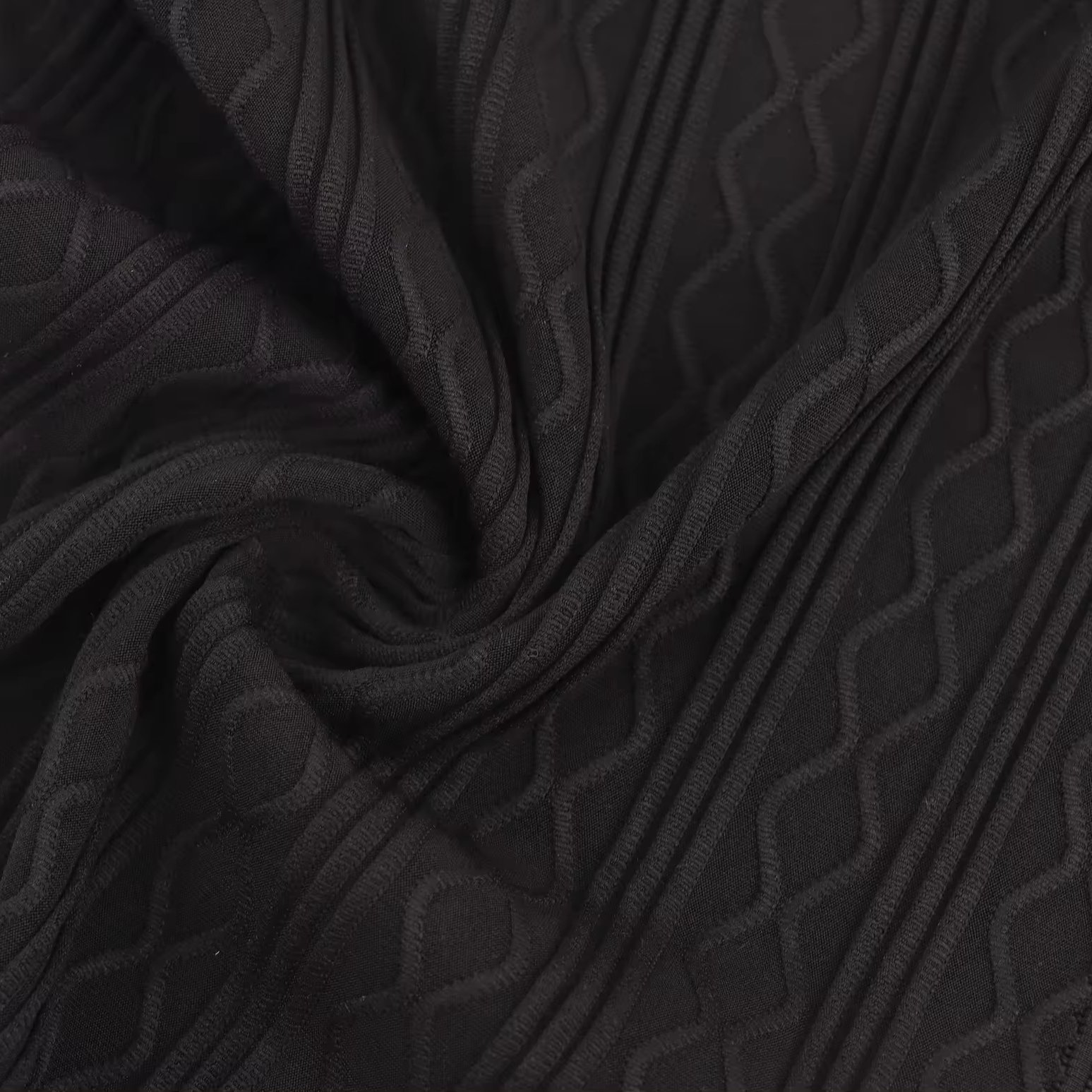 Factory Supply 95% Polyester 5% Spandex 260gsm Striped Knit Bubble Jacquard Brocade Fabric