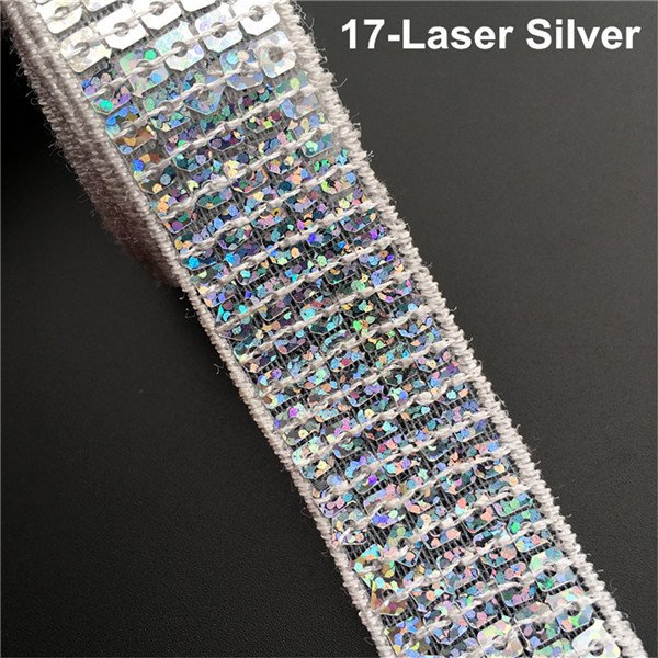 Wholesale Cheap Design 2.5cm 5 Rows Of Square Sequins Border Lace For Bow Headdress Material Sequins Lace