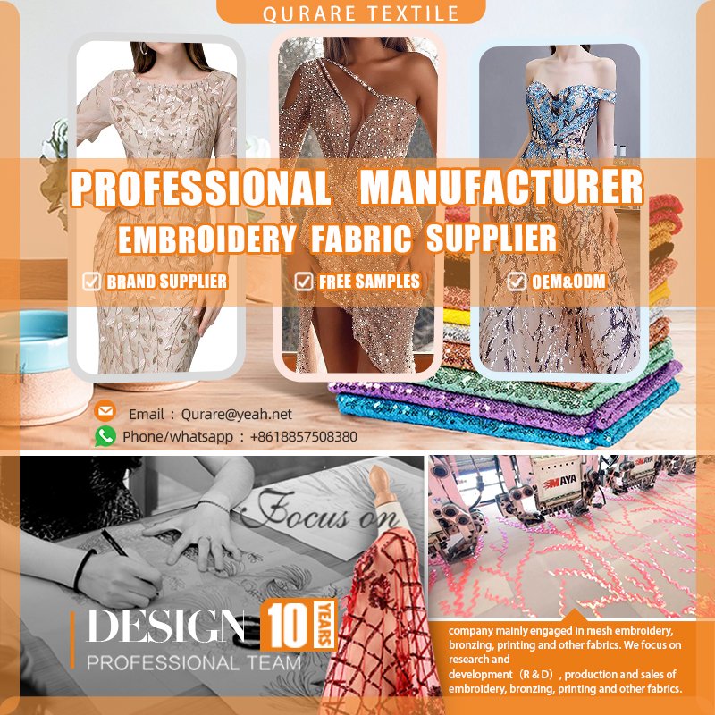 Special price Most Popular nylon sequin embroidery fabric velvet three-dimensional sequin embroidery for winter dresses material