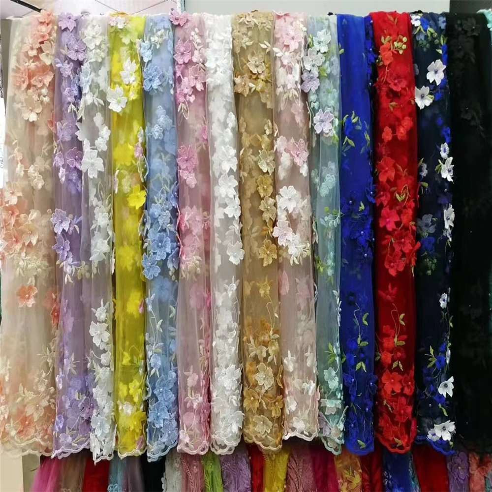 Lace Embroidery Fabric African Lace Fabric Wedding Dress Embroidery Fabrics For Clothing