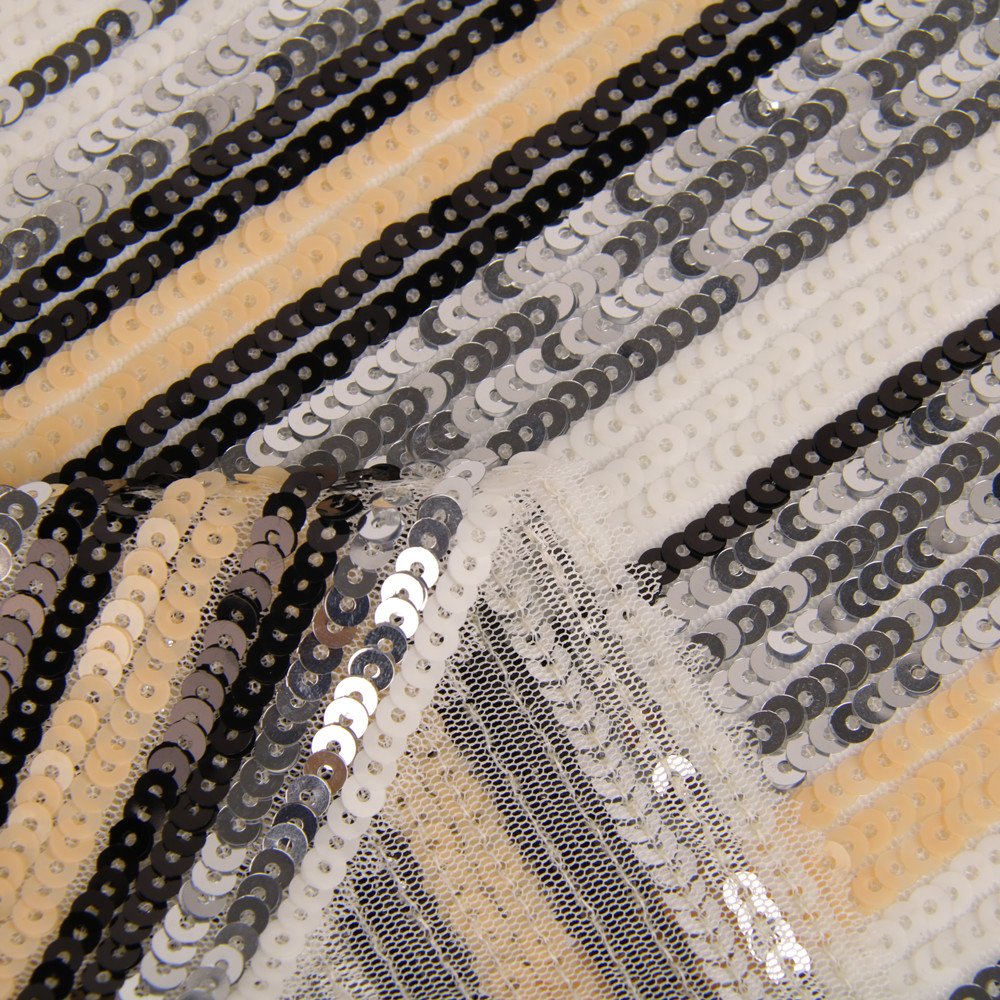 Luxury African Bridal Wedding Beads fabric, 7mm straight Sequin Mesh Embroidery Tulle Lace Fabric/