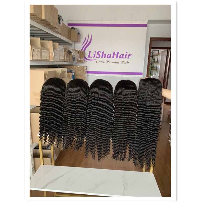 13x4 Transparent Lace Wig for American Black Women Deep Wave Lace Frontal Wigs 180% density