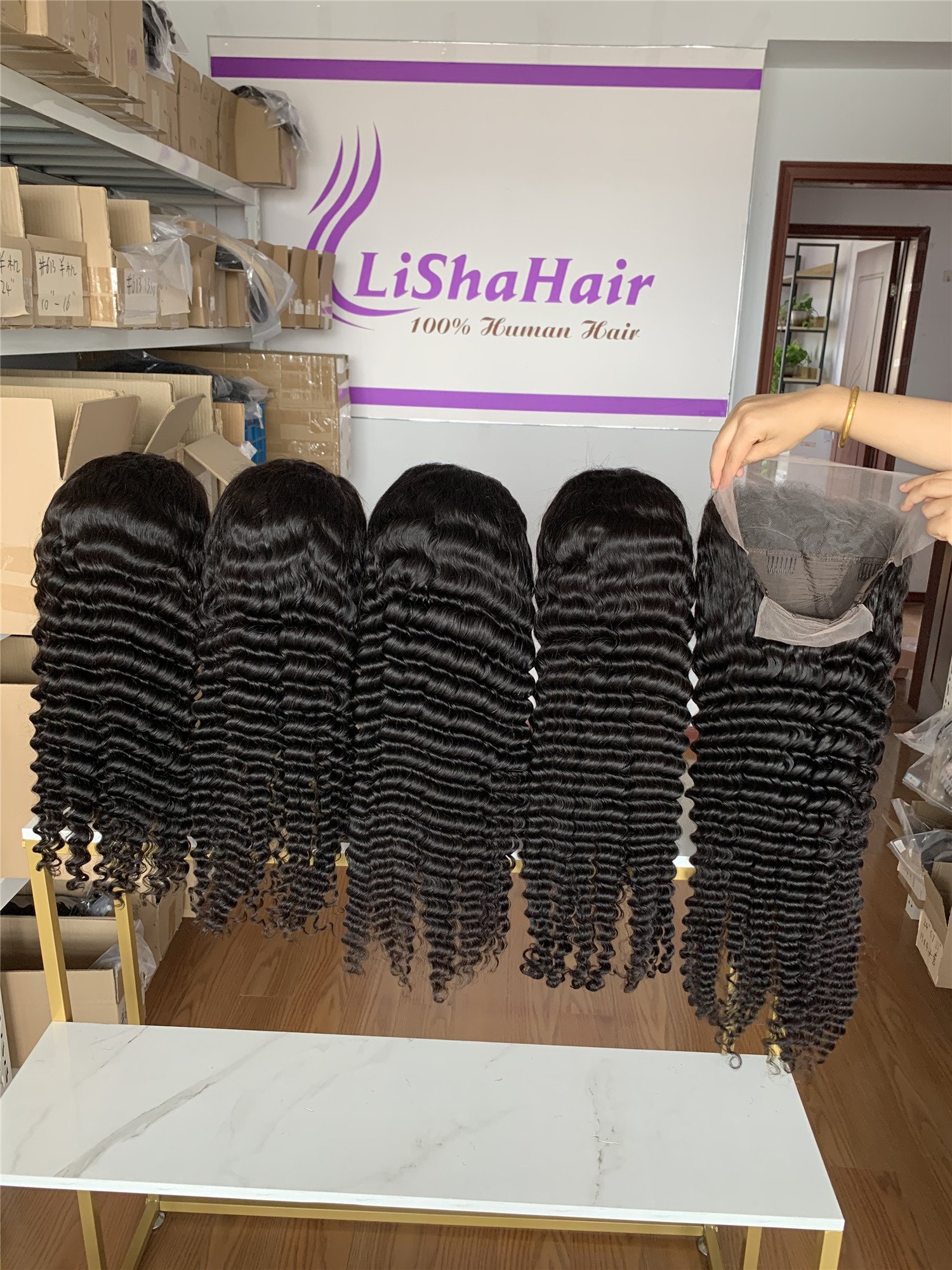 13x4 Transparent Lace Wig for American Black Women Deep Wave Lace Frontal Wigs 180% density