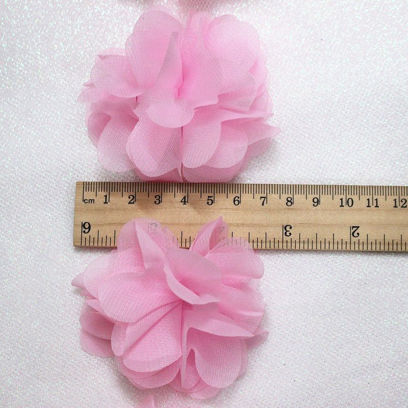 Factory sales 8cm8 leaves 3d chiffon flowers handmade clothing accessories lace trim