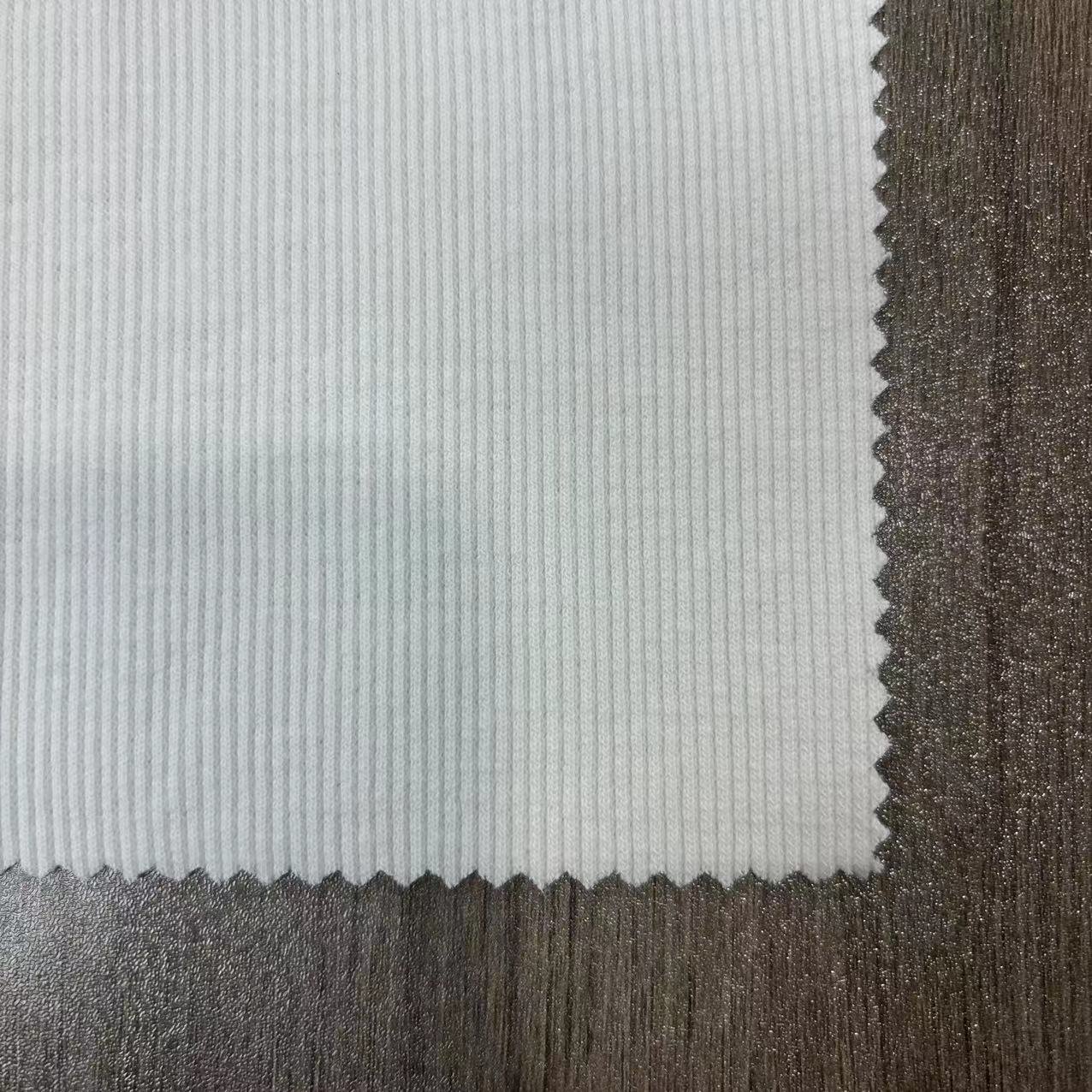 Cotton Spandex 2x2 Rib Solid Knitted Fabric Dyed Plain Style T-shirts Skirts Dresses Sportswear Suits-1088 Weft Kitted Type Free
