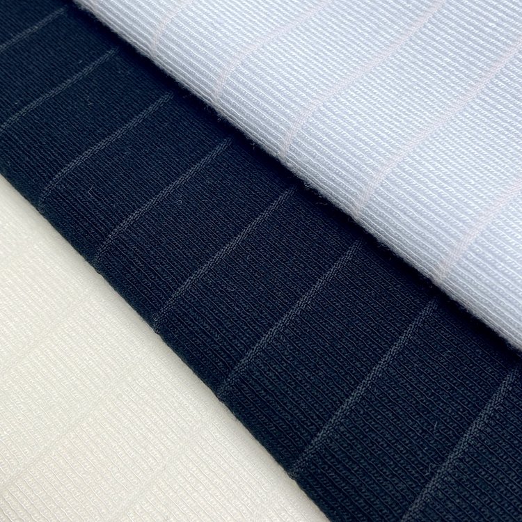 Heavy 290GSM ribbed rayon nylon stretch knit custom striped soft viscose 1*1 rib fabric for cuff