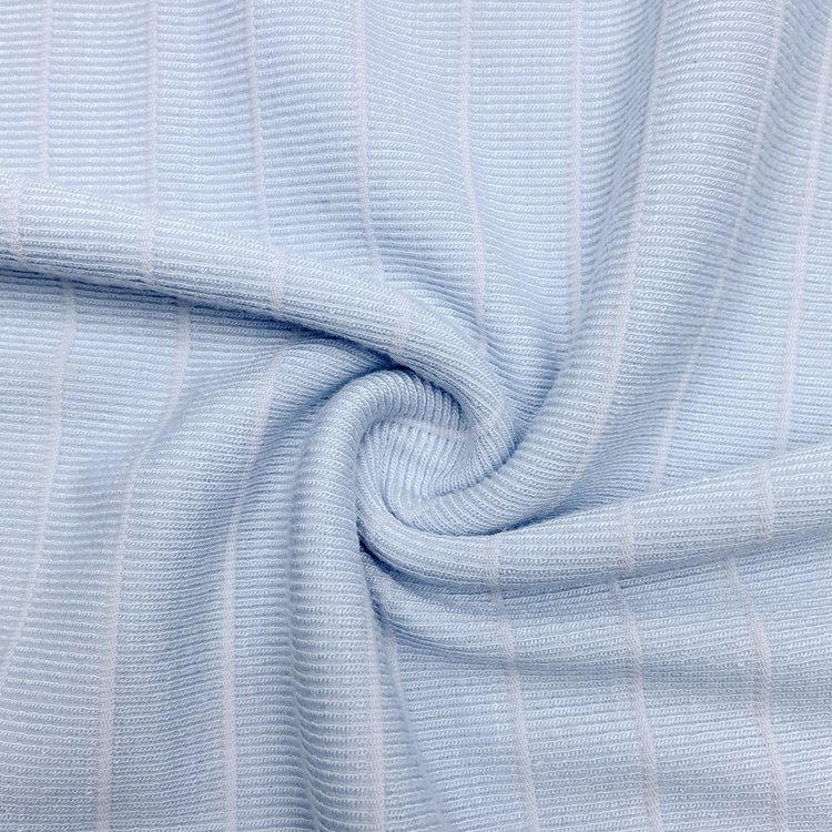 Heavy 290GSM ribbed rayon nylon stretch knit custom striped soft viscose 1*1 rib fabric for cuff