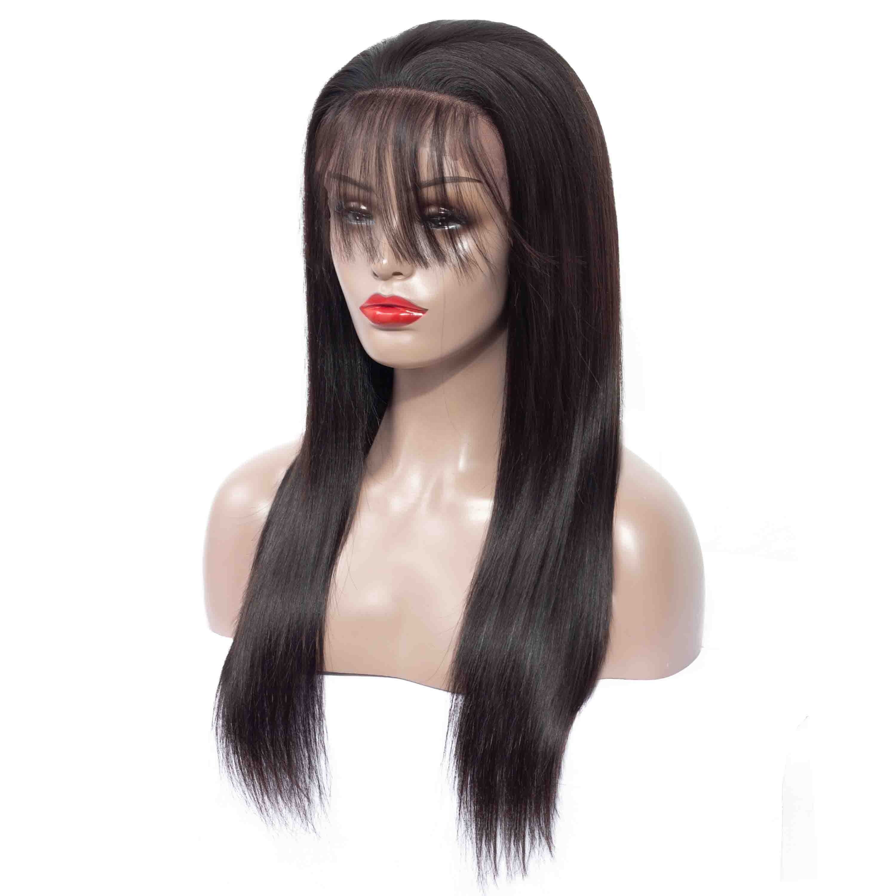 100% Virgin Brazilian Hair Straight Fashion Front 360 Full Lace Human Hair Wigs