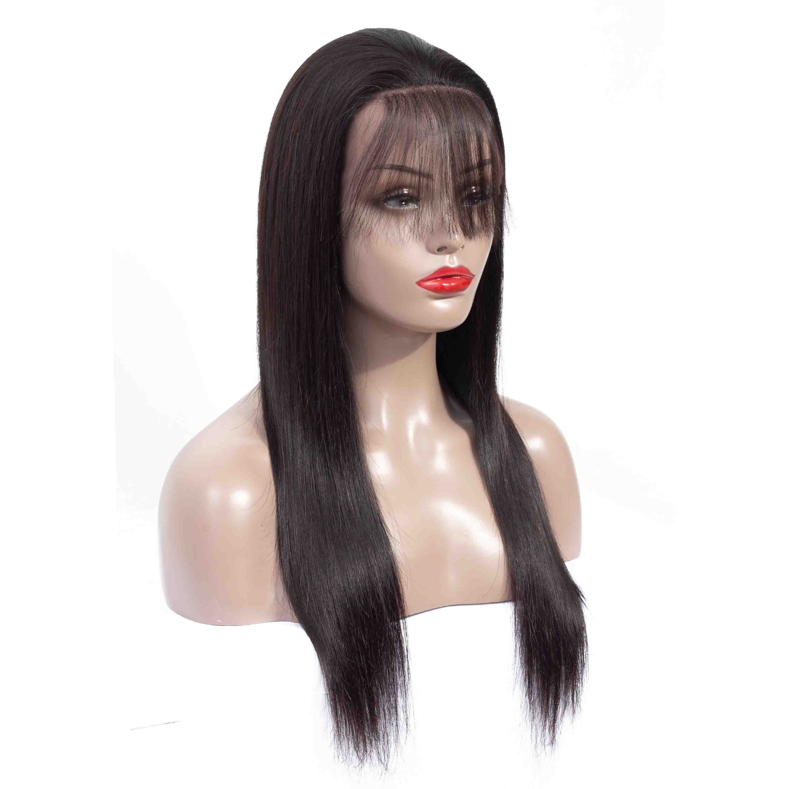 100% Virgin Brazilian Hair Straight Fashion Front 360 Full Lace Human Hair Wigs