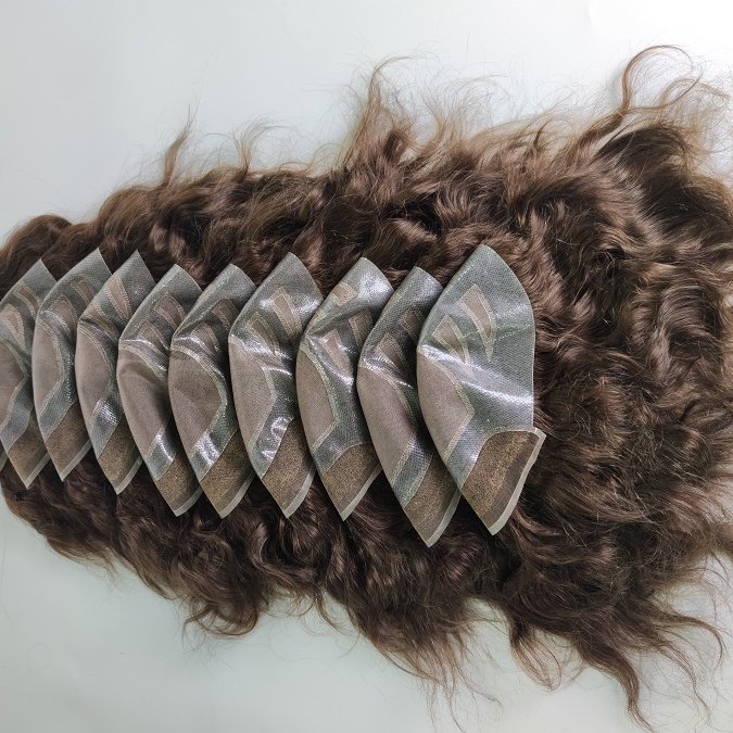 8 Inch French Lace Front Toupee FPM Versalite Raw Indian Hair Human Hair Men Toupee