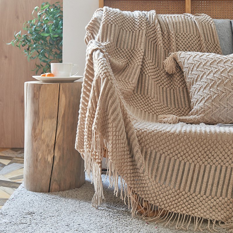Wholesale custom knit baby blanket weave blanket large cotton knit blanket