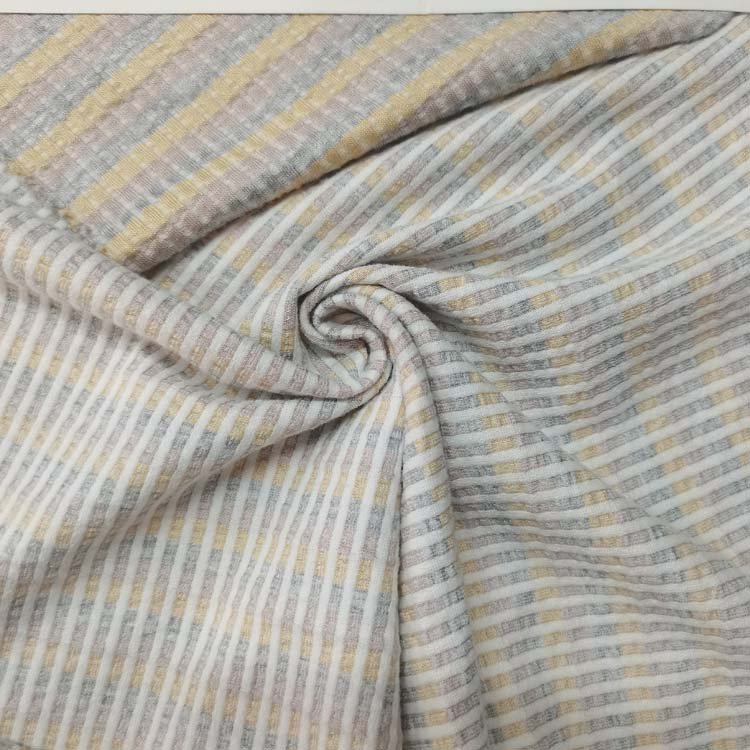 China Factory 95% Organic Cotton 5% Spandex Yarn Dyed Knitted Rib Fabric With Cheap Price
