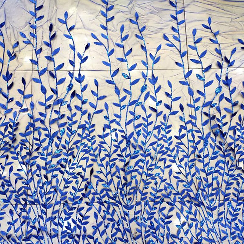 Leaf Mesh Embroidery Fabric Clothing and Wedding Accessories New High-quality Multi-color Sequin Dress Tulle Lace Sustainable