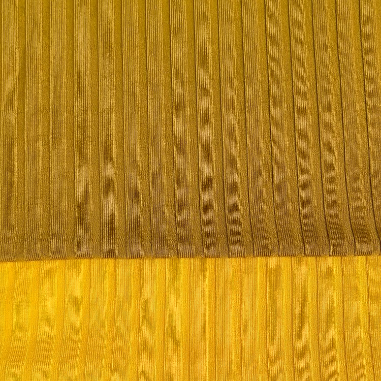 Custom color knitted 95%polyester 9*5 double side spandex brush rib fabric for fashion dress
