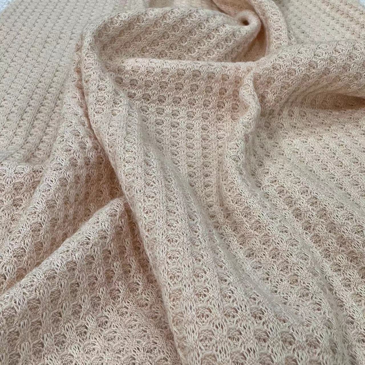 Chinese supplier soft knitted fabric 96% polyester 4% spandex material waffle biscuit fabric