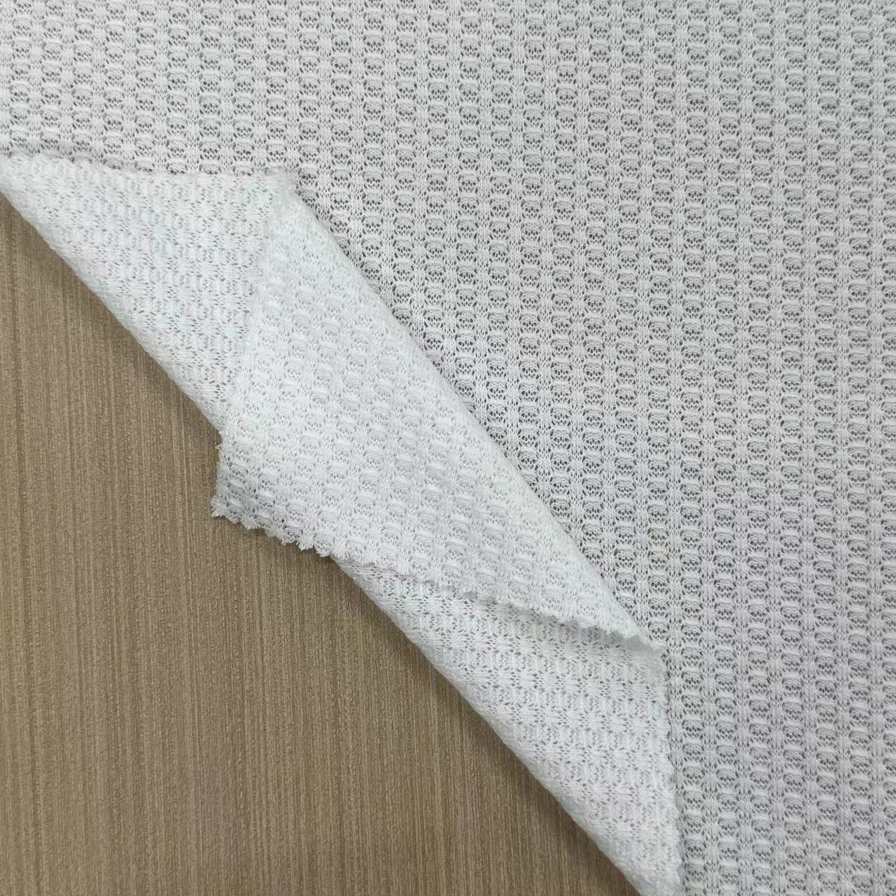 Chinese supplier soft knitted fabric 96% polyester 4% spandex material waffle biscuit fabric