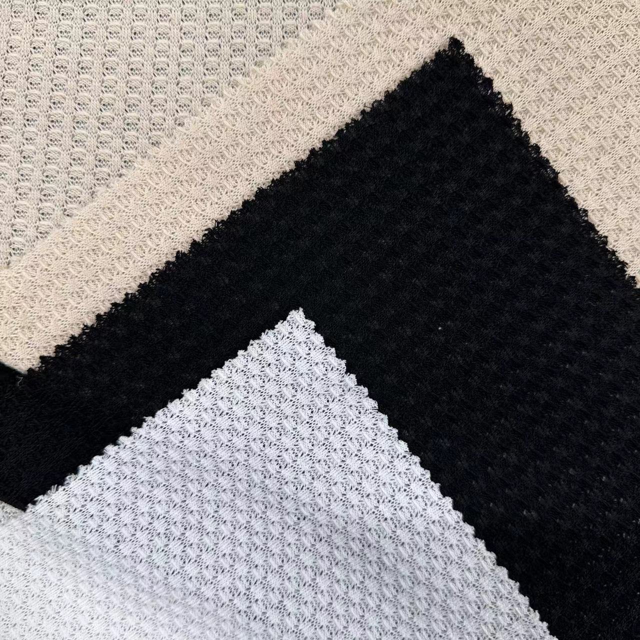 Chinese supplier soft knitted fabric 96% polyester 4% spandex material waffle biscuit fabric
