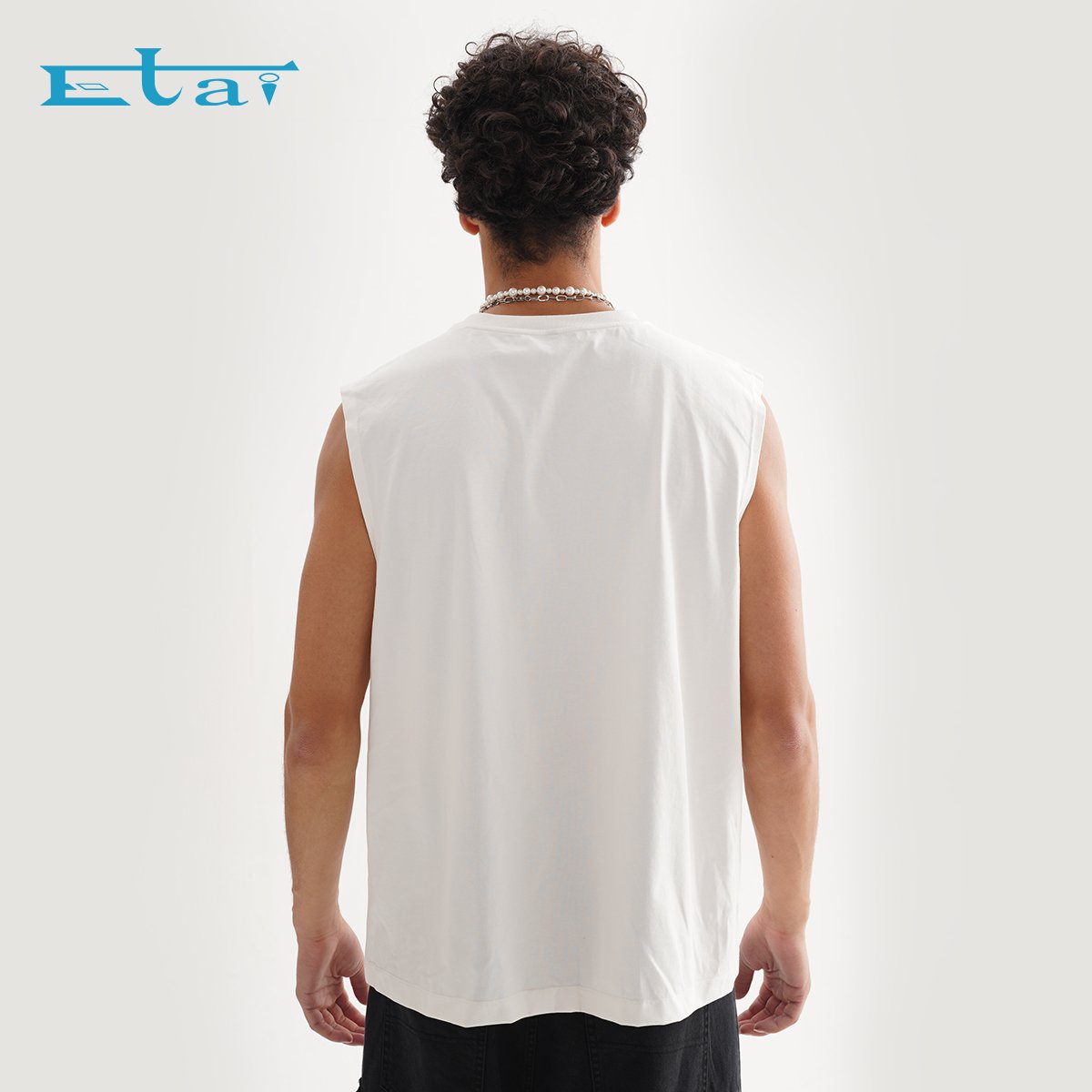 casual streetwear clothes men tank top puff print loose vest custom clothing logo t-shirt for men