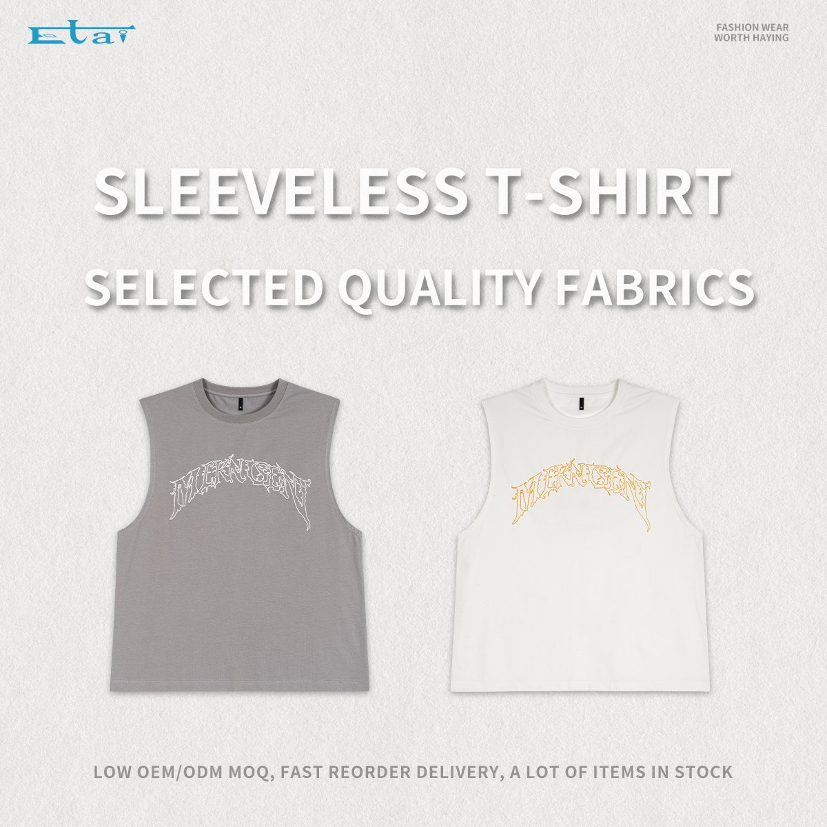 casual streetwear clothes men tank top puff print loose vest custom clothing logo t-shirt for men