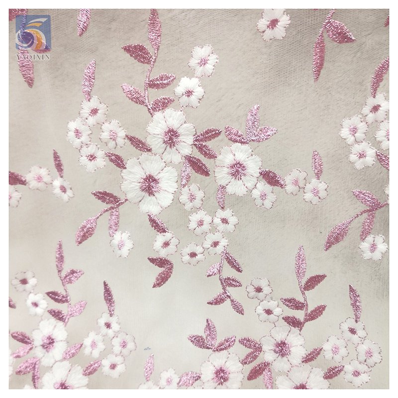 Multi-Color Embroidered Floral Fabric Mesh Embroidery Dress Lace Fabric Wholesale Stage Clothing Dress Fabric